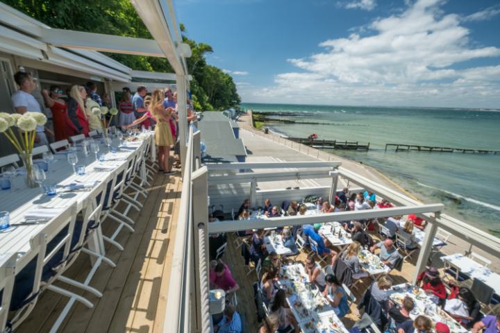 Terrace dining overlooking the beach