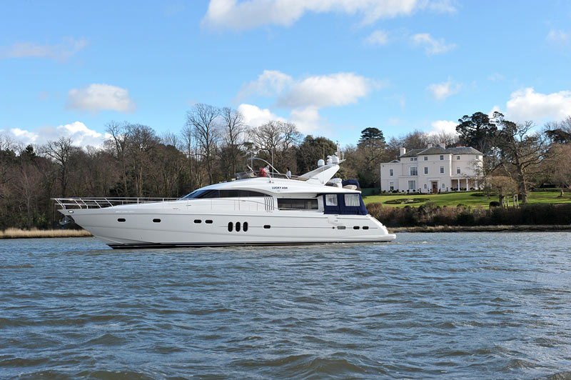 Princess motor yacht on the Beaulieu River